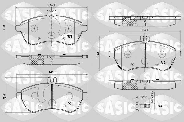 Sasic 6216070 - Kit de plaquettes de frein, frein à disque cwaw.fr