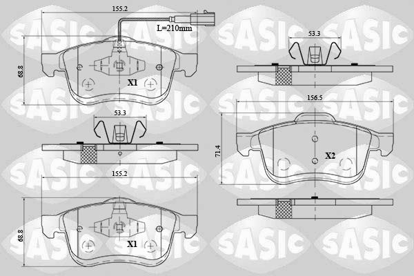 Sasic 6216078 - Kit de plaquettes de frein, frein à disque cwaw.fr