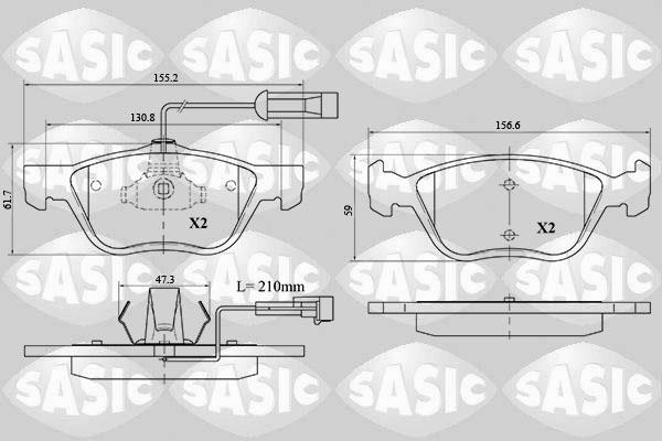 Sasic 6216072 - Kit de plaquettes de frein, frein à disque cwaw.fr