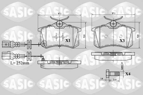 Sasic 6216077 - Kit de plaquettes de frein, frein à disque cwaw.fr