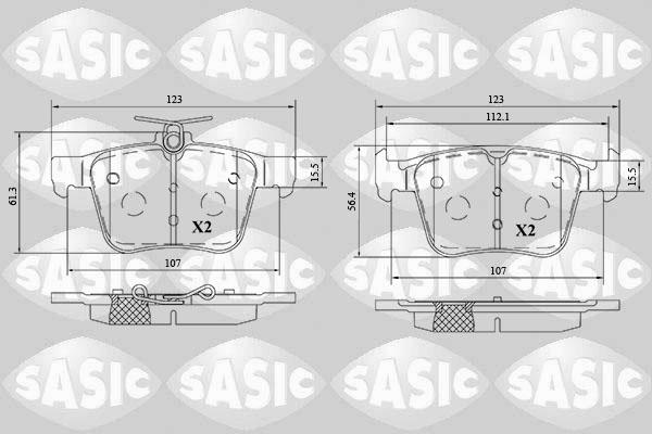 Sasic 6216197 - Kit de plaquettes de frein, frein à disque cwaw.fr