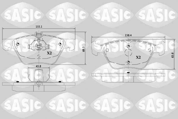 Sasic 6216149 - Kit de plaquettes de frein, frein à disque cwaw.fr