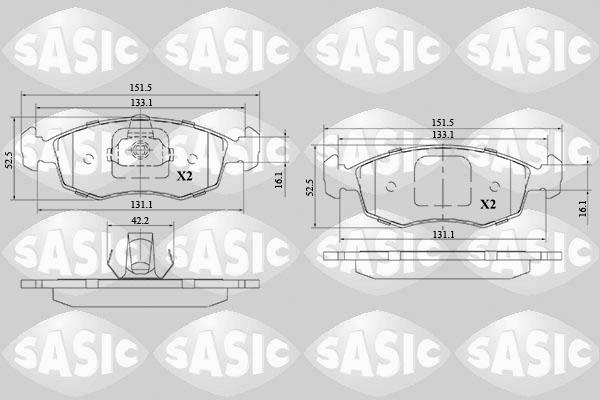 Sasic 6216144 - Kit de plaquettes de frein, frein à disque cwaw.fr