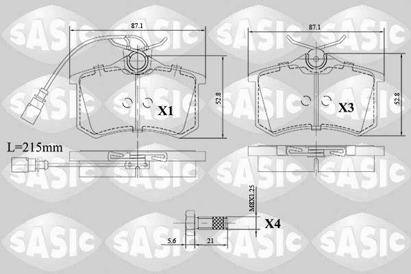 Sasic 6216140 - Kit de plaquettes de frein, frein à disque cwaw.fr