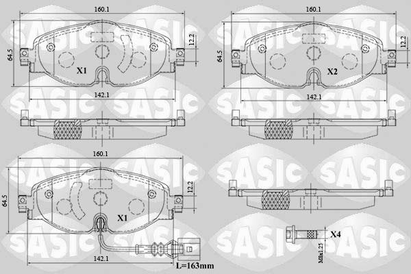 Sasic 6216154 - Kit de plaquettes de frein, frein à disque cwaw.fr