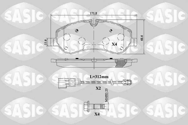 Sasic 6216155 - Kit de plaquettes de frein, frein à disque cwaw.fr