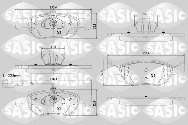 Sasic 6216150 - Kit de plaquettes de frein, frein à disque cwaw.fr