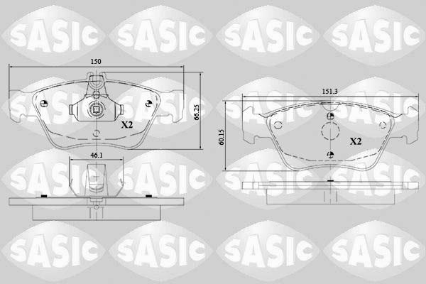 Sasic 6216151 - Kit de plaquettes de frein, frein à disque cwaw.fr