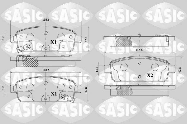 Sasic 6216153 - Kit de plaquettes de frein, frein à disque cwaw.fr