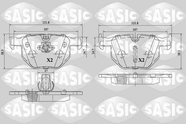 Sasic 6216152 - Kit de plaquettes de frein, frein à disque cwaw.fr