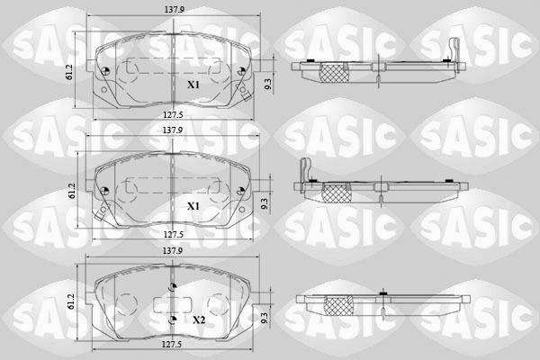 Sasic 6216157 - Kit de plaquettes de frein, frein à disque cwaw.fr