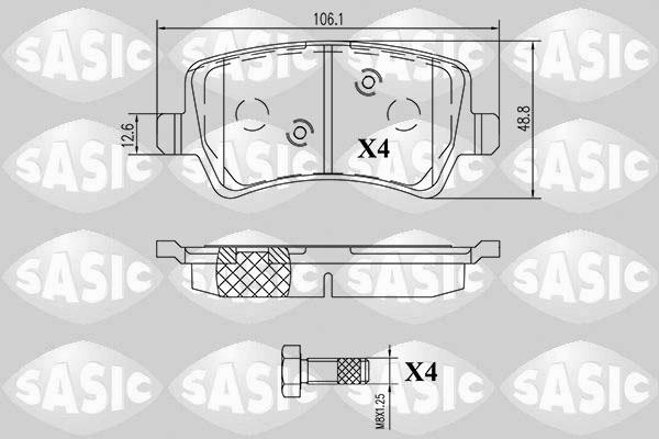 Sasic 6216160 - Kit de plaquettes de frein, frein à disque cwaw.fr