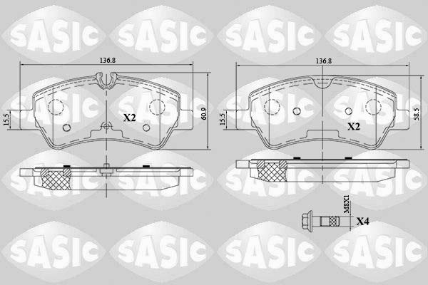 Sasic 6216163 - Kit de plaquettes de frein, frein à disque cwaw.fr