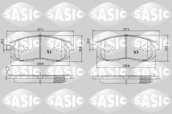 Sasic 6216167 - Kit de plaquettes de frein, frein à disque cwaw.fr