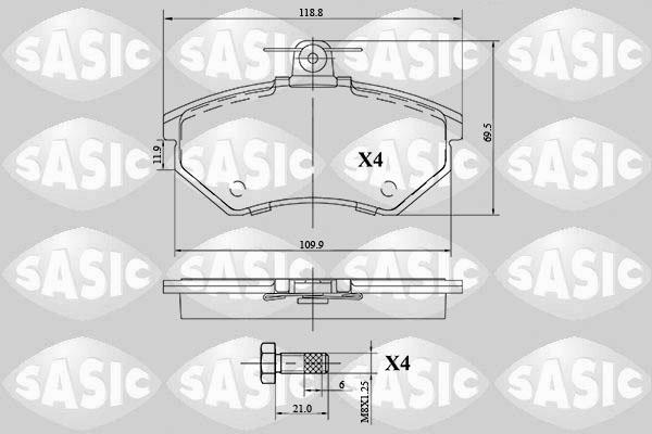 Sasic 6216101 - Kit de plaquettes de frein, frein à disque cwaw.fr