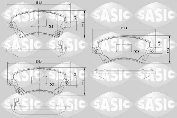 Sasic 6216108 - Kit de plaquettes de frein, frein à disque cwaw.fr