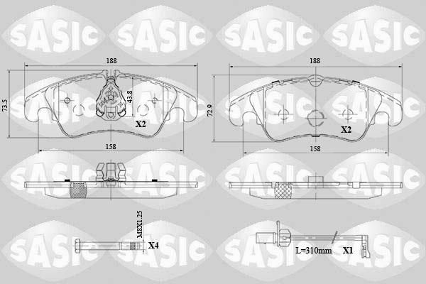 Sasic 6216103 - Kit de plaquettes de frein, frein à disque cwaw.fr