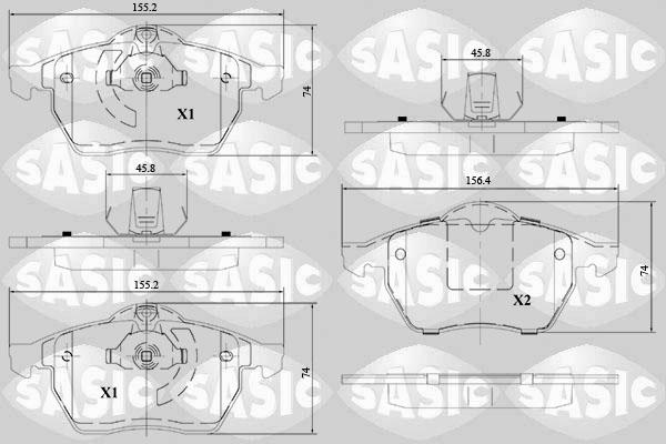 Sasic 6216114 - Kit de plaquettes de frein, frein à disque cwaw.fr