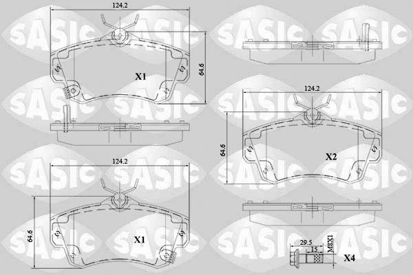 Sasic 6216115 - Kit de plaquettes de frein, frein à disque cwaw.fr