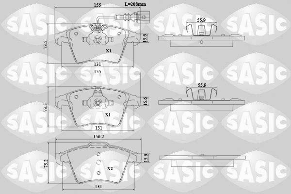 Sasic 6216188 - Kit de plaquettes de frein, frein à disque cwaw.fr