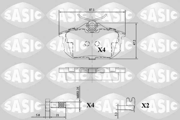 Sasic 6216139 - Kit de plaquettes de frein, frein à disque cwaw.fr