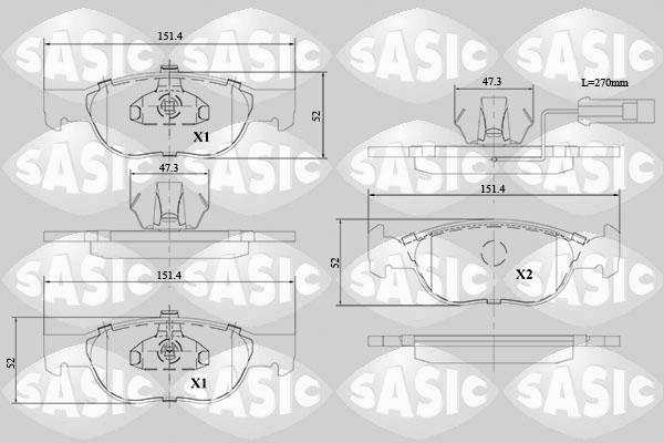 Sasic 6216134 - Kit de plaquettes de frein, frein à disque cwaw.fr