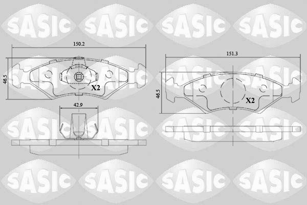 Sasic 6216130 - Kit de plaquettes de frein, frein à disque cwaw.fr