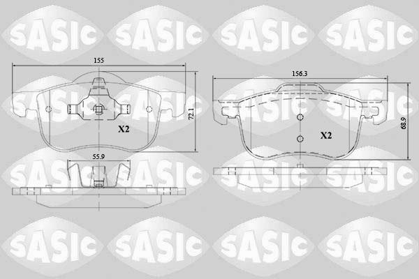 Sasic 6216137 - Kit de plaquettes de frein, frein à disque cwaw.fr