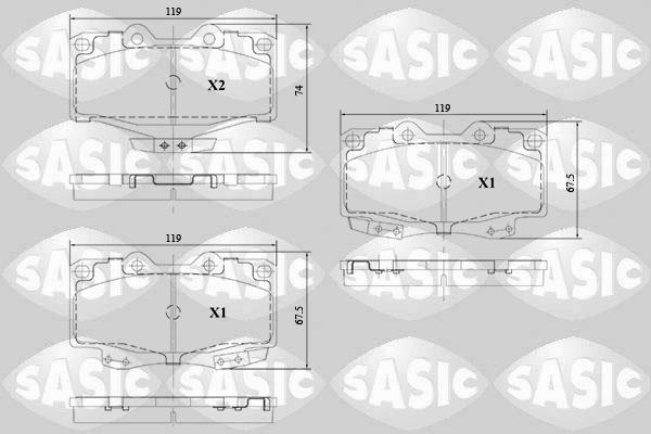 Sasic 6216129 - Kit de plaquettes de frein, frein à disque cwaw.fr