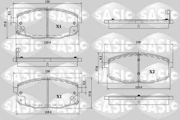 Sasic 6216125 - Kit de plaquettes de frein, frein à disque cwaw.fr