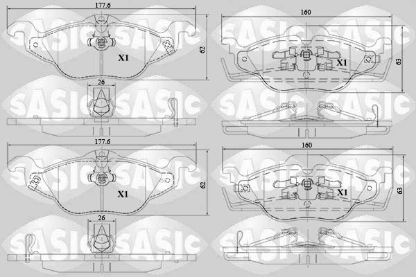 Sasic 6216120 - Kit de plaquettes de frein, frein à disque cwaw.fr