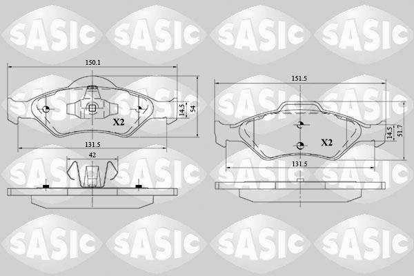 Sasic 6216121 - Kit de plaquettes de frein, frein à disque cwaw.fr