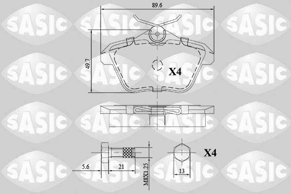 Sasic 6216128 - Kit de plaquettes de frein, frein à disque cwaw.fr