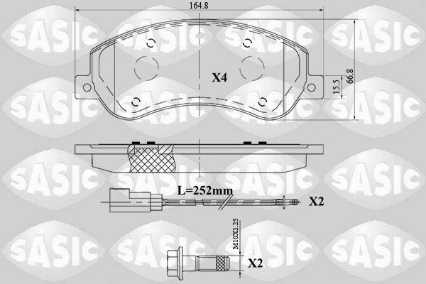 Sasic 6216179 - Kit de plaquettes de frein, frein à disque cwaw.fr