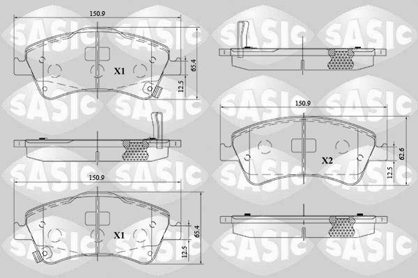 Sasic 6216170 - Kit de plaquettes de frein, frein à disque cwaw.fr