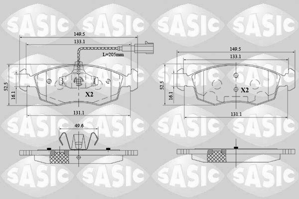 Sasic 6216171 - Kit de plaquettes de frein, frein à disque cwaw.fr