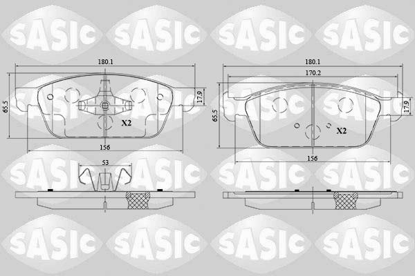 Sasic 6216178 - Kit de plaquettes de frein, frein à disque cwaw.fr