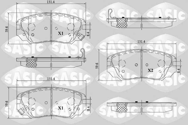 Sasic 6216177 - Kit de plaquettes de frein, frein à disque cwaw.fr