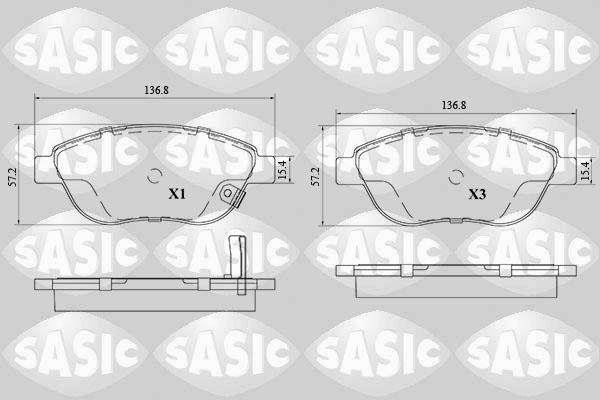 Sasic 6216204 - Kit de plaquettes de frein, frein à disque cwaw.fr