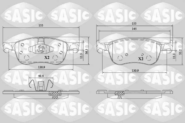 Sasic 6216205 - Kit de plaquettes de frein, frein à disque cwaw.fr