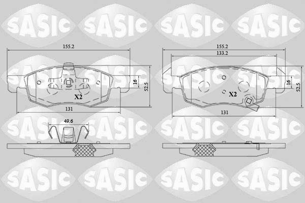 Sasic 6216203 - Kit de plaquettes de frein, frein à disque cwaw.fr