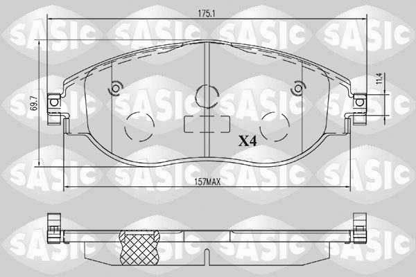 Sasic 6216202 - Kit de plaquettes de frein, frein à disque cwaw.fr