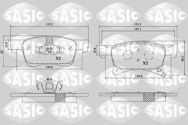 Sasic 6216210 - Kit de plaquettes de frein, frein à disque cwaw.fr