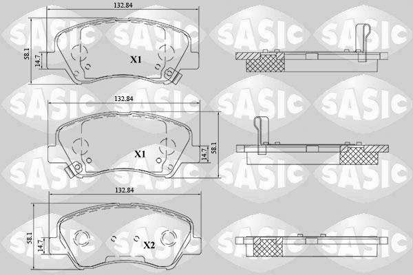 Sasic 6216213 - Kit de plaquettes de frein, frein à disque cwaw.fr