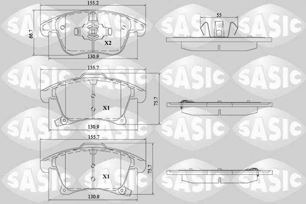 Sasic 6216212 - Kit de plaquettes de frein, frein à disque cwaw.fr