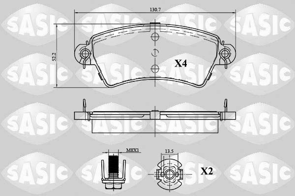 Sasic 6210045 - Kit de plaquettes de frein, frein à disque cwaw.fr