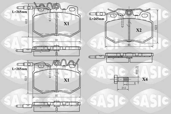 Sasic 6210042 - Kit de plaquettes de frein, frein à disque cwaw.fr