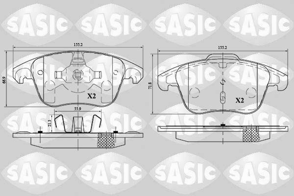 Sasic 6210054 - Kit de plaquettes de frein, frein à disque cwaw.fr