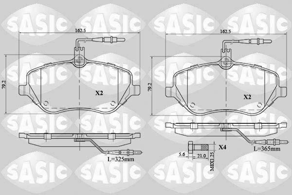 Sasic 6210057 - Kit de plaquettes de frein, frein à disque cwaw.fr