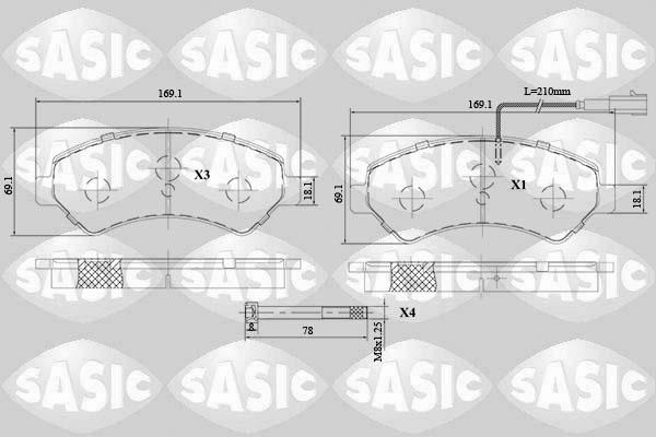 Sasic 6210069 - Kit de plaquettes de frein, frein à disque cwaw.fr